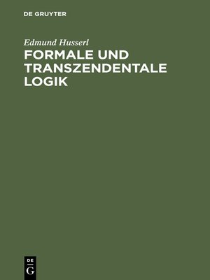 cover image of Formale und transzendentale Logik